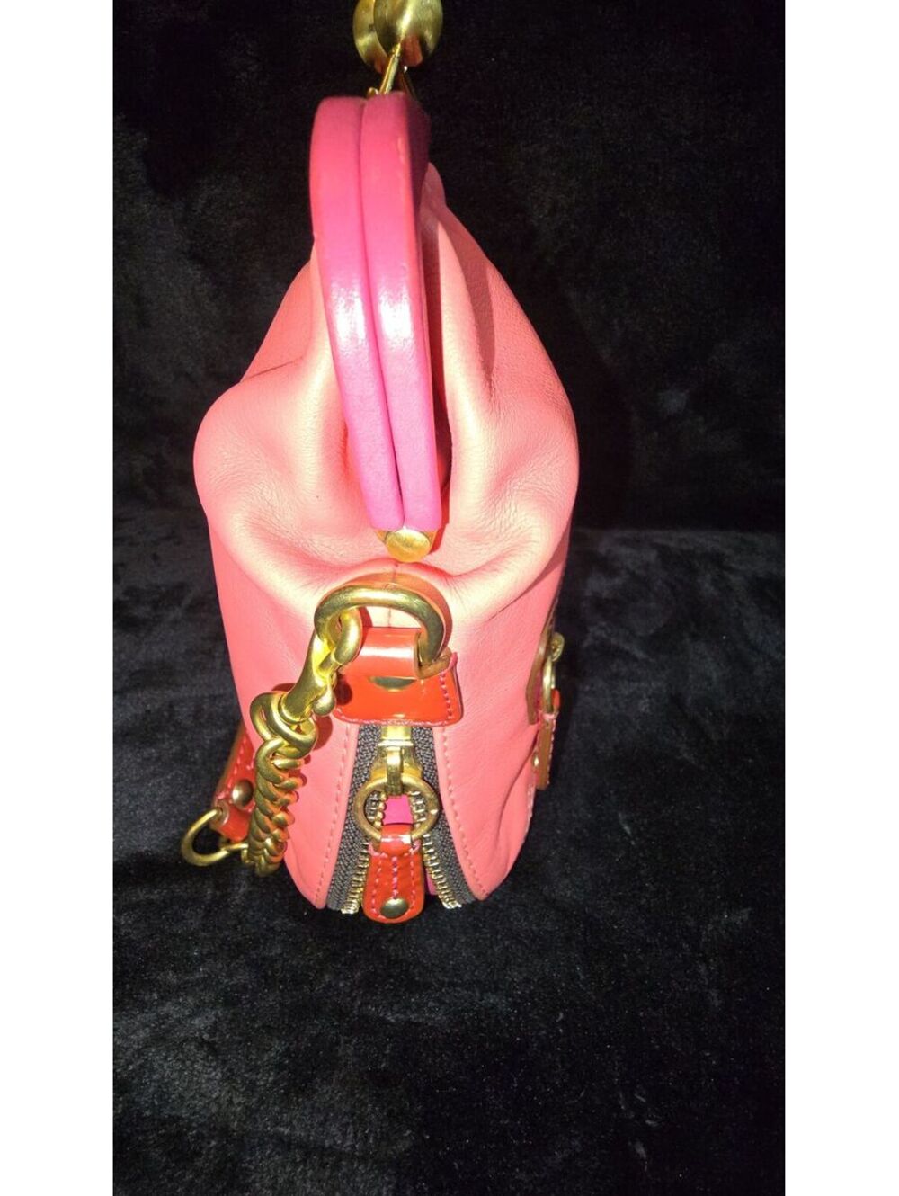 1. 2008 Coach Bonnie Brass Kisslock Purse Pinkπ - Picture 4 of 8